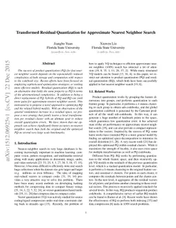 Transformed Residual Quantization for Approximate Nearest Neighbor
  Search