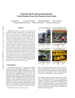 Seeing through the Human Reporting Bias: Visual Classifiers from Noisy
  Human-Centric Labels