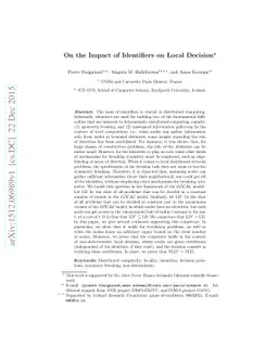 On the Impact of Identifiers on Local Decision