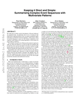 Keeping it Short and Simple: Summarising Complex Event Sequences with
  Multivariate Patterns
