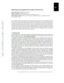 Selecting the top-quality item through crowd scoring