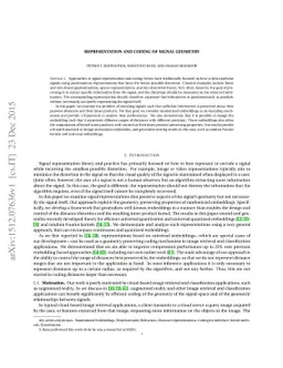 Representation and Coding of Signal Geometry