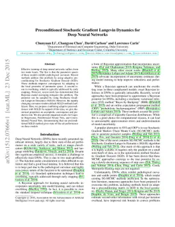 Preconditioned Stochastic Gradient Langevin Dynamics for Deep Neural
  Networks