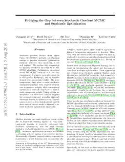 Bridging the Gap between Stochastic Gradient MCMC and Stochastic
  Optimization