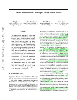 Inverse Reinforcement Learning via Deep Gaussian Process