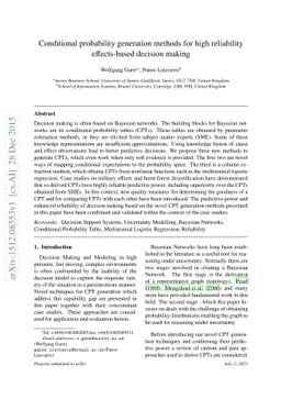 Conditional probability generation methods for high reliability
  effects-based decision making