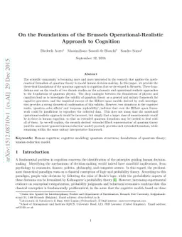 On the Foundations of the Brussels Operational-Realistic Approach to
  Cognition