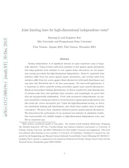 Joint limiting laws for high-dimensional independence tests
