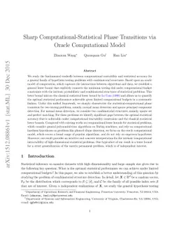 Sharp Computational-Statistical Phase Transitions via Oracle
  Computational Model
