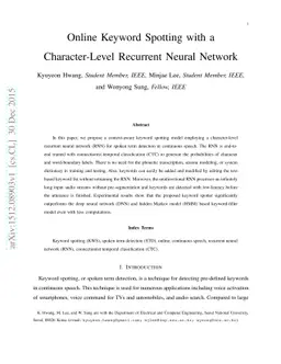 Online Keyword Spotting with a Character-Level Recurrent Neural Network