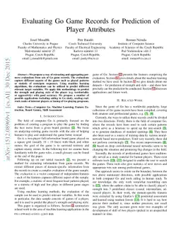 Evaluating Go Game Records for Prediction of Player Attributes