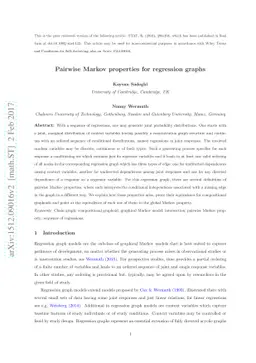 Pairwise Markov properties for regression graphs