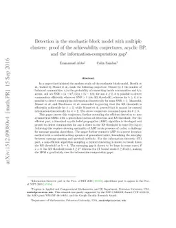 Detection in the stochastic block model with multiple clusters: proof of
  the achievability conjectures, acyclic BP, and the information-computation
  gap