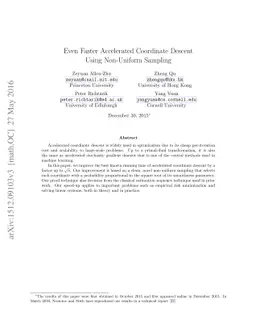 Even Faster Accelerated Coordinate Descent Using Non-Uniform Sampling