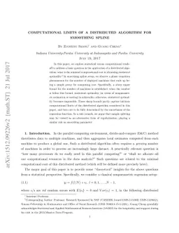 Computational Limits of A Distributed Algorithm For Smoothing Spline