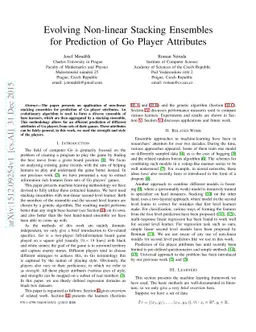Evolving Non-linear Stacking Ensembles for Prediction of Go Player
  Attributes