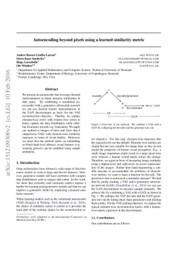 Autoencoding beyond pixels using a learned similarity metric