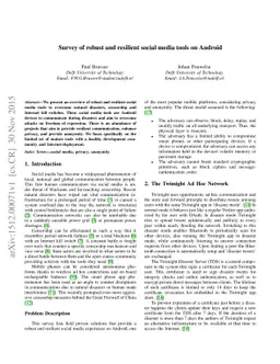 Survey of robust and resilient social media tools on Android