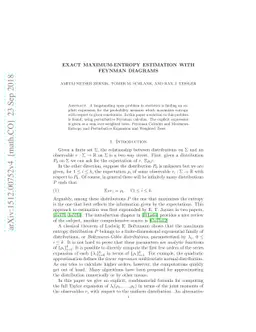 Exact maximum-entropy estimation with Feynman diagrams