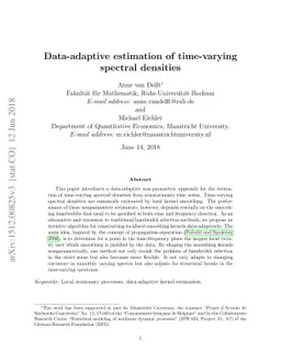 Data-adaptive estimation of time-varying spectral densities
