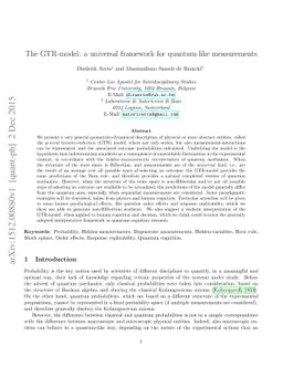 The GTR-model: a universal framework for quantum-like measurements