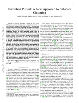 Innovation Pursuit: A New Approach to Subspace Clustering
