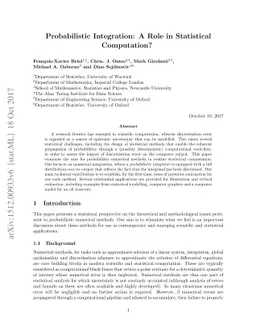 Probabilistic Integration: A Role in Statistical Computation?