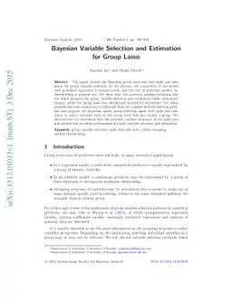 Bayesian Variable Selection and Estimation for Group Lasso