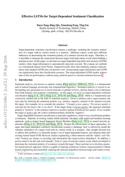 Effective LSTMs for Target-Dependent Sentiment Classification