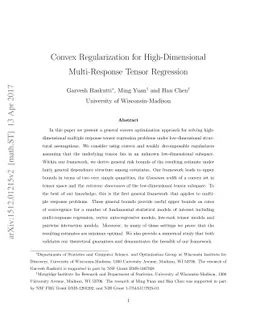 Convex Regularization for High-Dimensional Multi-Response Tensor
  Regression
