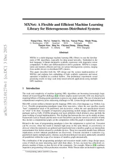 MXNet: A Flexible and Efficient Machine Learning Library for
  Heterogeneous Distributed Systems