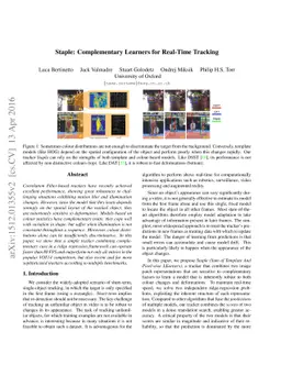 Staple: Complementary Learners for Real-Time Tracking