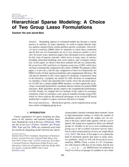 Hierarchical Sparse Modeling: A Choice of Two Group Lasso Formulations