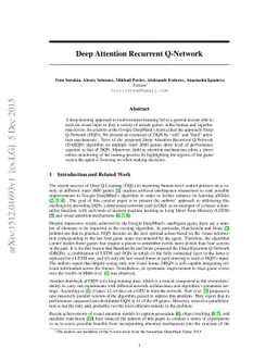Deep Attention Recurrent Q-Network