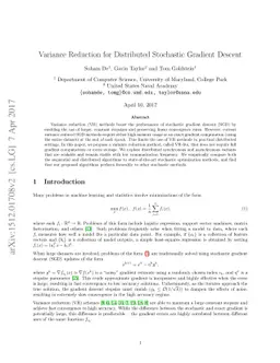 Variance Reduction for Distributed Stochastic Gradient Descent