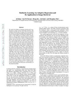 Similarity Learning via Adaptive Regression and Its Application to Image
  Retrieval