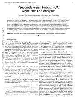 Pseudo-Bayesian Robust PCA: Algorithms and Analyses