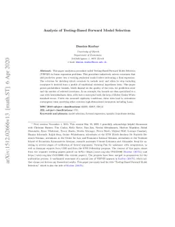 Analysis of Testing-Based Forward Model Selection