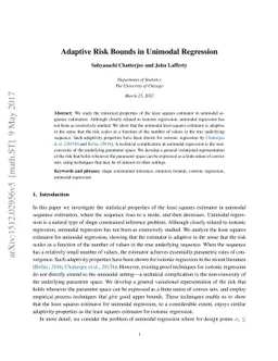 Adaptive Risk Bounds in Unimodal Regression