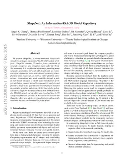 ShapeNet: An Information-Rich 3D Model Repository
