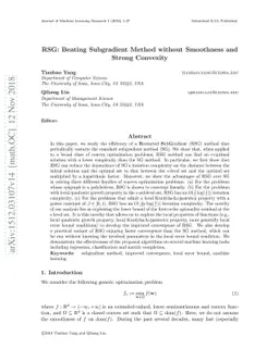 RSG: Beating Subgradient Method without Smoothness and Strong Convexity