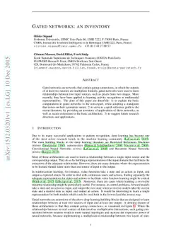 Gated networks: an inventory