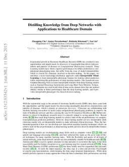 Distilling Knowledge from Deep Networks with Applications to Healthcare
  Domain
