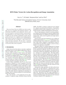 RNN Fisher Vectors for Action Recognition and Image Annotation