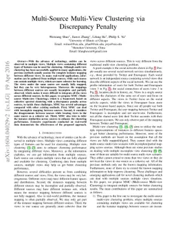 Multi-Source Multi-View Clustering via Discrepancy Penalty