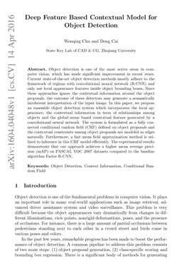 Deep Feature Based Contextual Model for Object Detection