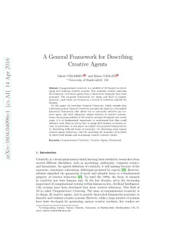 A General Framework for Describing Creative Agents