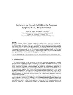 Implementing OpenSHMEM for the Adapteva Epiphany RISC Array Processor