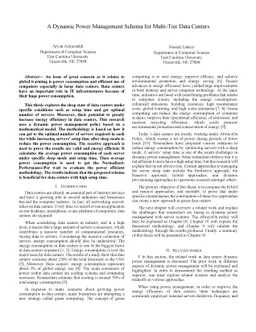 A Dynamic Power Management Schema for Multi-Tier Data Centers