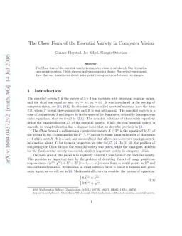 The Chow Form of the Essential Variety in Computer Vision